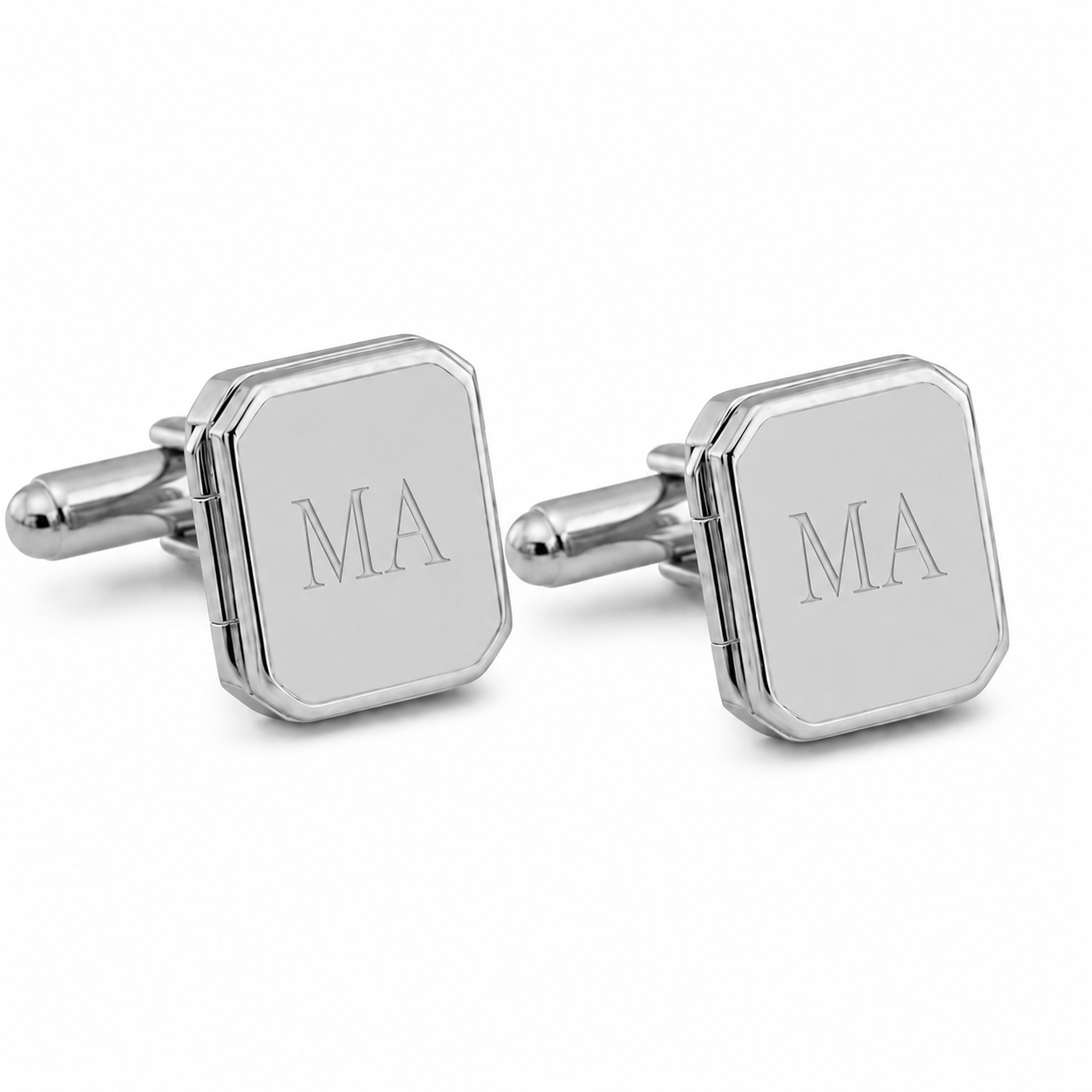 Engravable Sterling Silver Locket Cufflinks
