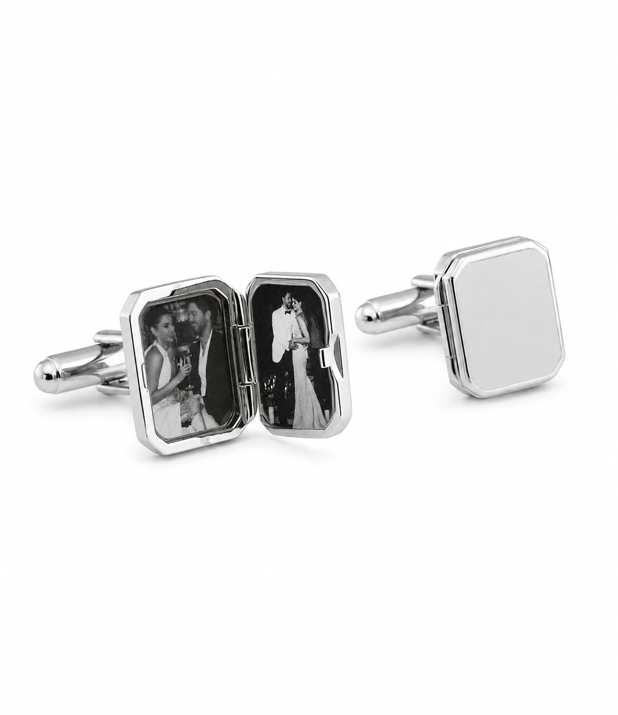 Engravable Sterling Silver Locket Cufflinks
