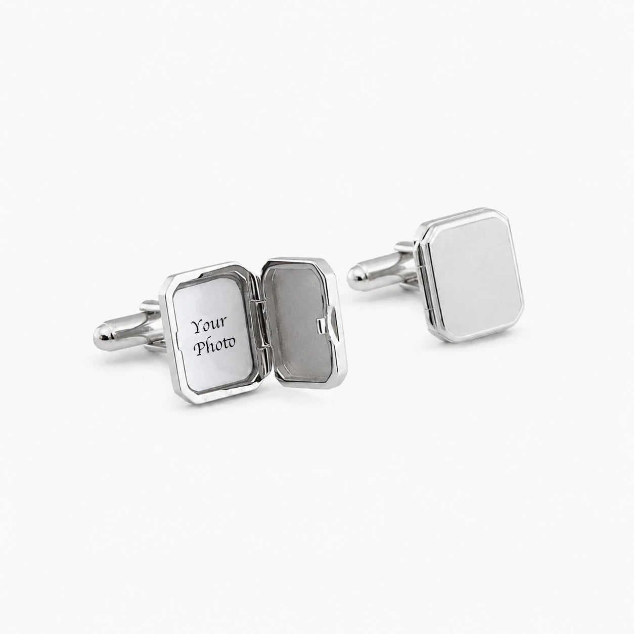 Engravable Sterling Silver Locket Cufflinks
